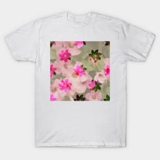 Flowers on Flowers - Pink and Green T-Shirt